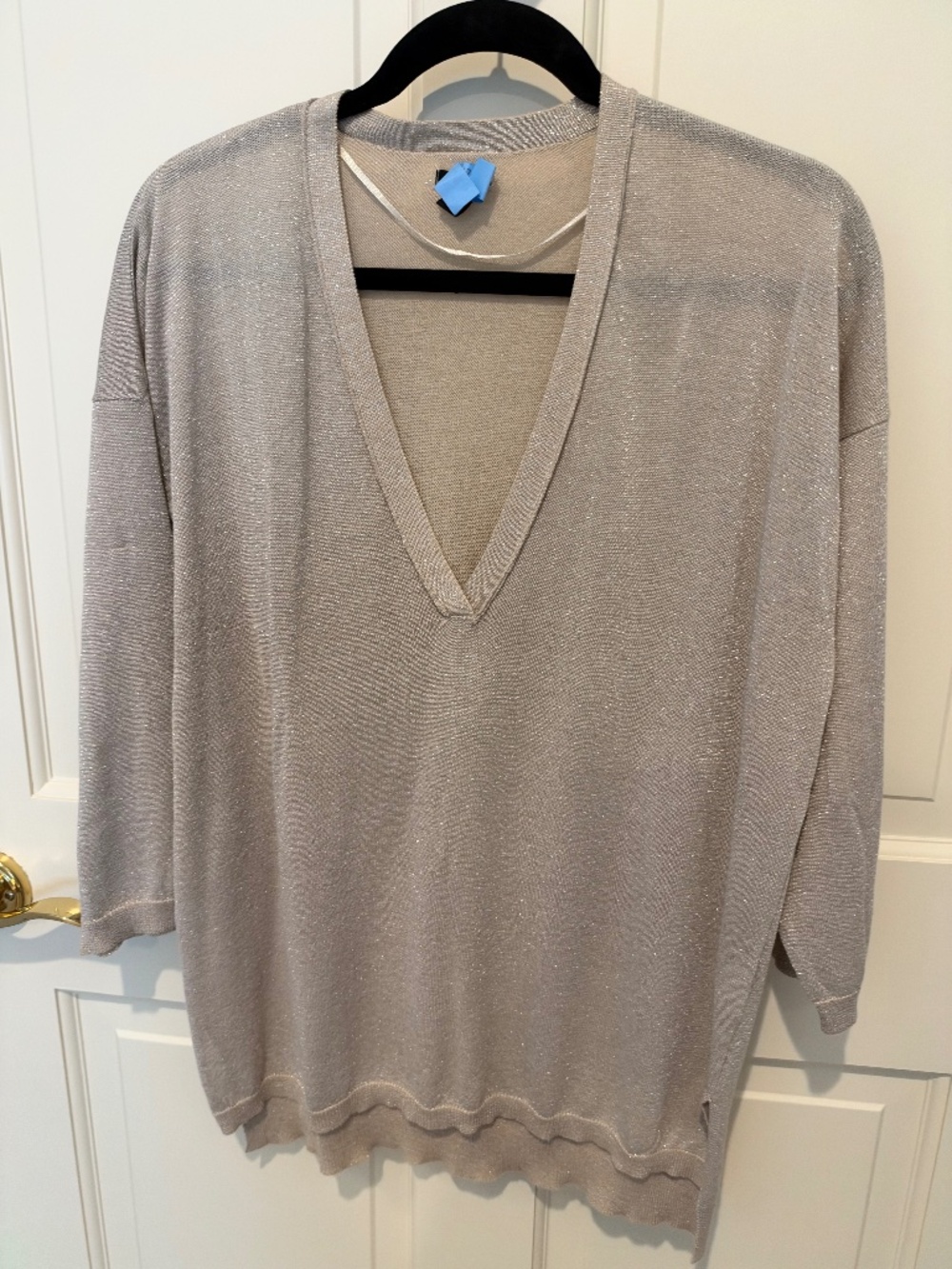 OVS Shimmery V-Neck Knit Top | XL